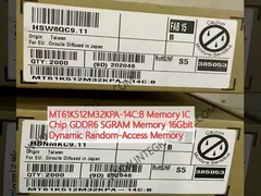 MT61K512M32KPA-14C:B Bộ nhớ IC Chip GDDR6 SGRAM Bộ nhớ 16Gbit Bộ nhớ truy cập ngẫu nhiên động