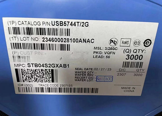 Chip mạch tích hợp USB5744T/2G Bộ điều khiển Hub USB 4 cổng Giao diện USB 3.0 56-VQFN