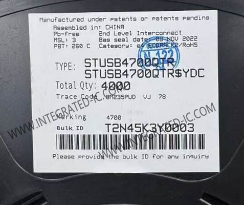 STUSB4700QTR Chip mạch tích hợp 400kb / s Đơn độc USB PD Controller QFN-24