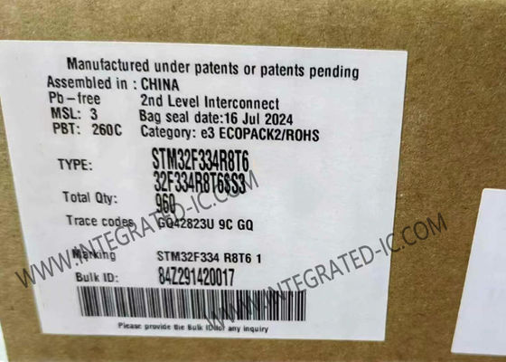 STM32F334R8T6 Máy điều khiển vi mô MCU 32 bit đơn lõi 72MHz 64KB Flash STM32F3 MCU 64-LQFP