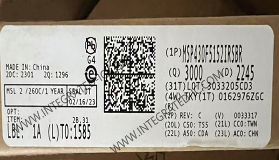 MSP430F5152IRSBR Máy vi điều khiển MCU 16-Bit MCU 25MHz Máy vi điều khiển tín hiệu hỗn hợp