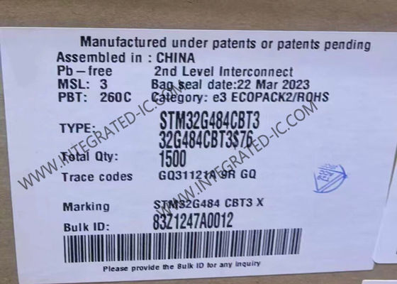 Microcontroller MCU STM32G484CBT3 Hiệu suất cao 32 bit RISC Core MCU LQFP48