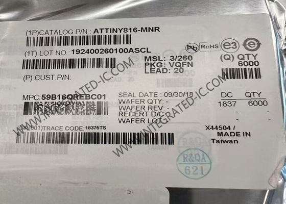 Bộ vi điều khiển Attiny816-MNR MCU MCU 8-bit vi điều khiển AVR 20MHz Tinyavr 1-series MCU