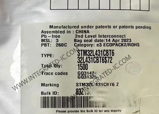 Vi điều khiển STM32L431CBT6 MCU Siêu tiết kiệm điện ARM Cortex-M4 32-Bit 80MHz MCU