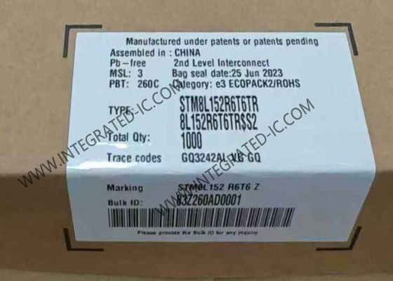 Vi điều khiển STM8L152R6T6TR MCU Siêu tiết kiệm điện 8-Bit 16MHz STM8L Vi điều khiển 64-LQFP