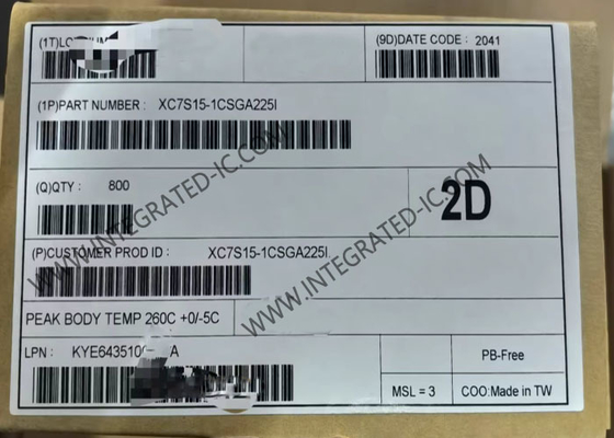 XC7S15-1CSGA225I Mảng cổng lập trình trường (FPGA) hiệu suất cao, Gói 225-LFBGA