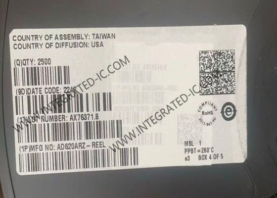 Chip Mạch Khuếch Đại Đo Lường AD620ARZ, Tích Hợp, 1 Kênh, Băng Thông 1 MHz và Tốc Độ Biến Đổi 1.2 V/µs