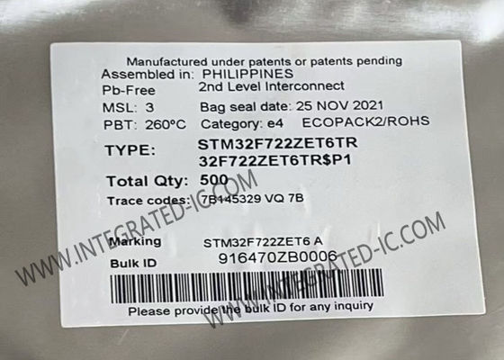 STM32F722ZET6TR Microcontroller MCU với ARM Cortex-M7 Core 216 MHz Clock Speed và 512 KB Flash Memory