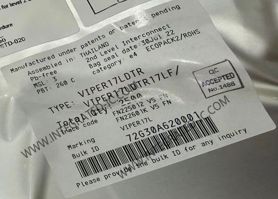 VIPER17LDTR Chip mạch tích hợp Máy điều chỉnh chuyển mạch 800V với tần số 60kHz và công suất đầu ra 9W cho máy chuyển đổi Flyback