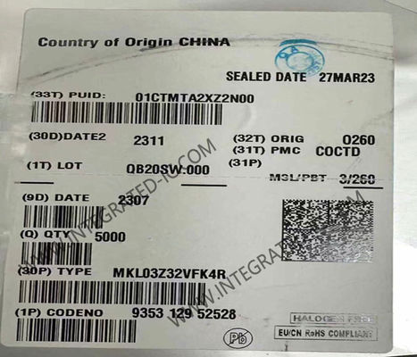 MKL03Z32VFK4R MCU 32-bit với tốc độ xung nhịp 48 MHz, 22 I/O và 2 kB RAM, Vi điều khiển Kinetis KL03