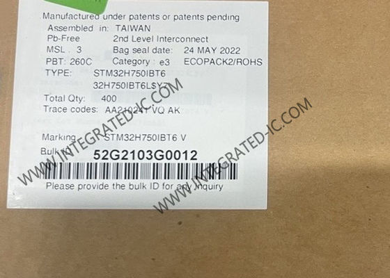 Vi điều khiển STM32H750IBT6 MCU với tốc độ 480MHz, 128KB FLASH và điện áp hoạt động từ 1.62V đến 3.6V