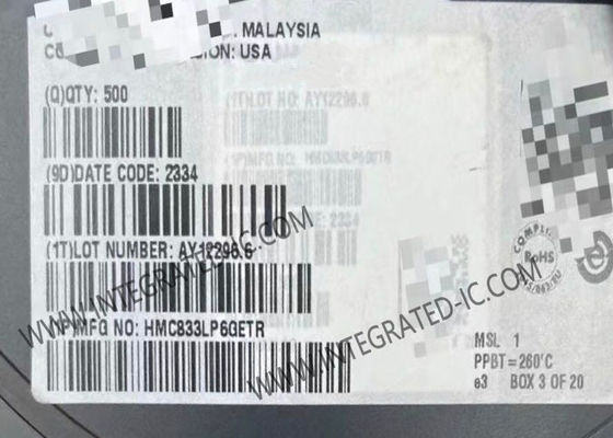 Chip mạch tích hợp HMC833LP6GETR PLL với dải tần từ 25 MHz đến 6 GHz, tốc độ phát hiện pha 100 MHz và gói SMT 40 chân 6x6 mm