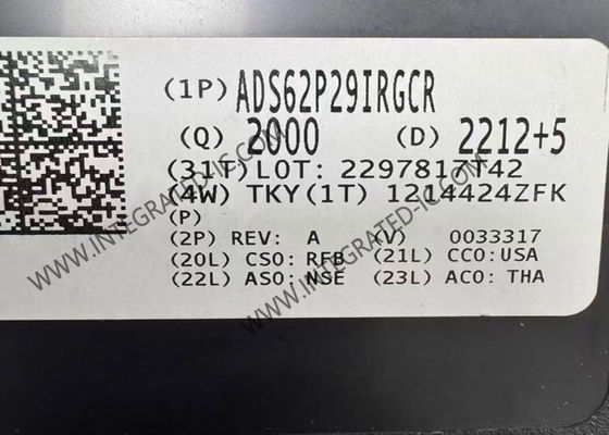 Chip mạch tích hợp ADS62P29IRGCR, Độ phân giải 12-Bit, ADC 250 MSPS với Gói 64 QFN nhỏ gọn