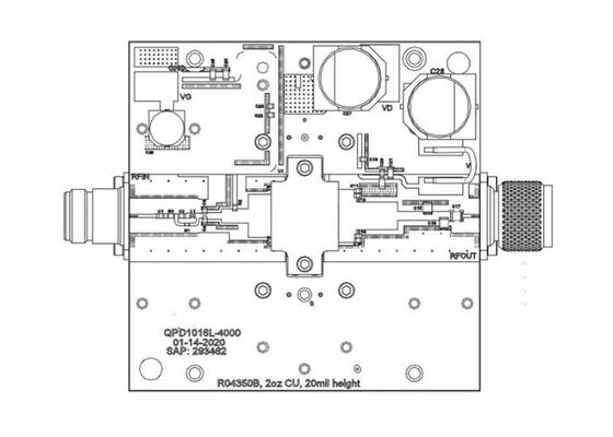 QPD1016LEVB01 Giải pháp nhúng 1.7GHz 50V 500W GaN RF Transistor Evaluation Board
