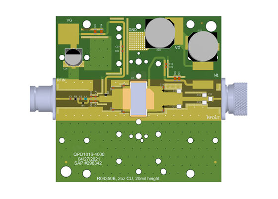 Bảng đánh giá bóng bán dẫn RF GaN rời rạc 500W được ghép trước cho các giải pháp nhúng QPD1016EVB01
