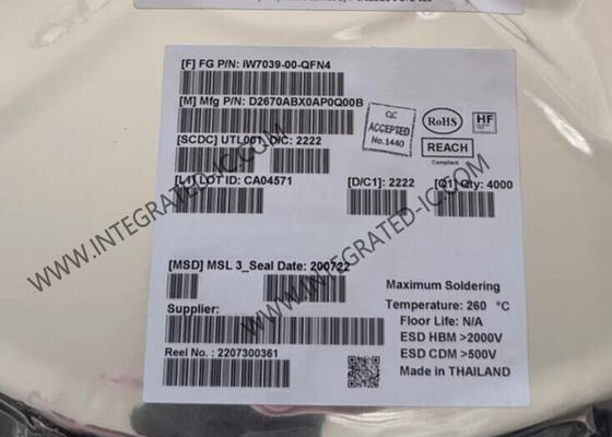 IW7039-00-QFN4 Chip mạch tích hợp trình điều khiển chiếu sáng LED 32 kênh với phạm vi động cao (HDR) và dòng điện đầu ra 66 mA