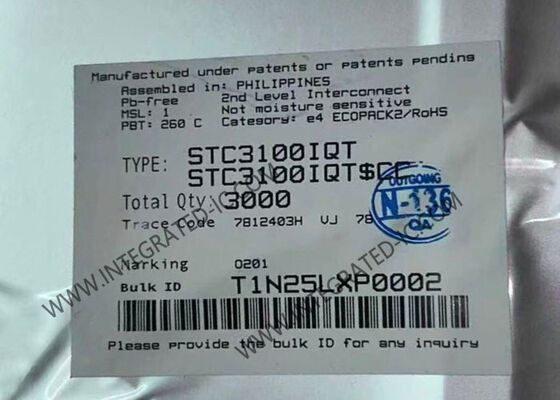 IC Giám sát Pin STC3100IQT với Bộ đếm Coulomb, Dòng ra 2.5A và Giao diện I2C cho Pin Lithium Ion