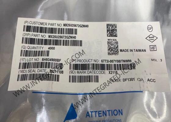 Chip IC bộ nhớ MX25U25672GZNI40 256Mbit MXSMIO Serial NOR Flash IC với Gói 8-WSON cho Cấp công nghiệp (từ -40℃ đến +85℃)