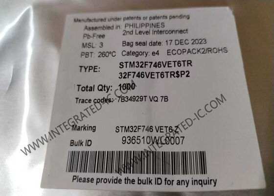 STM32F746VET6TR MCU vi điều khiển 32 bit với lõi ARM Cortex-M7 216MHz và bộ nhớ flash 512KB