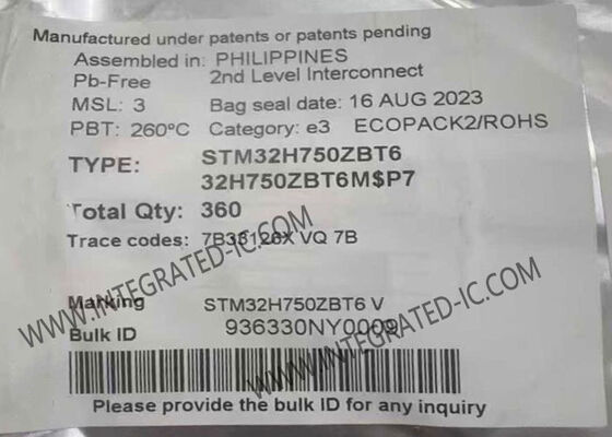 Vi điều khiển STM32H750ZBT6 32-Bit MCU với ARM Cortex-M7 480MHz, bộ nhớ Flash 128 kB và gói 144-LQFP