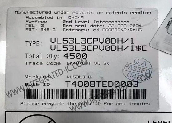 Cảm biến Time-of-Flight VL53L3CPV0DH/1 với Phát hiện Đa mục tiêu, Đo khoảng cách 3 m và Tự động hiệu chỉnh vết bẩn