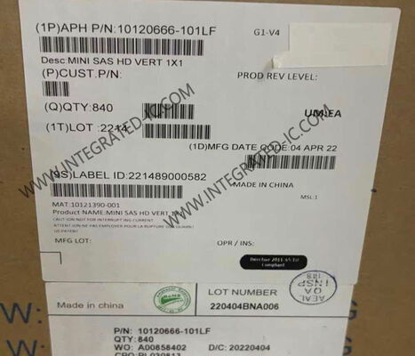 Đầu nối Mini-SAS HD 101LF 16 vị trí với tốc độ dữ liệu 6 Gb/s và 12 Gb/s và lớp hoàn thiện tiếp xúc bằng vàng