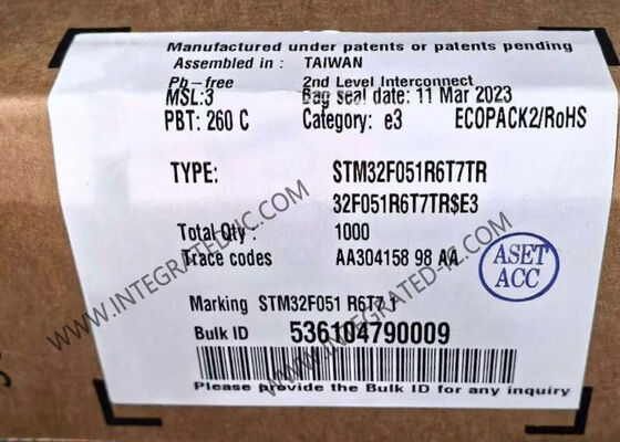 STM32F051R6T7TR Microcontroller MCU 32-Bit ARM Cortex-M0 với tốc độ 48MHz 55 I / O và phạm vi điện áp 2V đến 3.6V