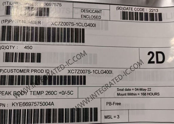 XC7Z007S-1CLG400I Field Programmable Gate Array với tần số CPU 1 GHz 23000 Logic Elements và hỗ trợ bộ nhớ DDR3