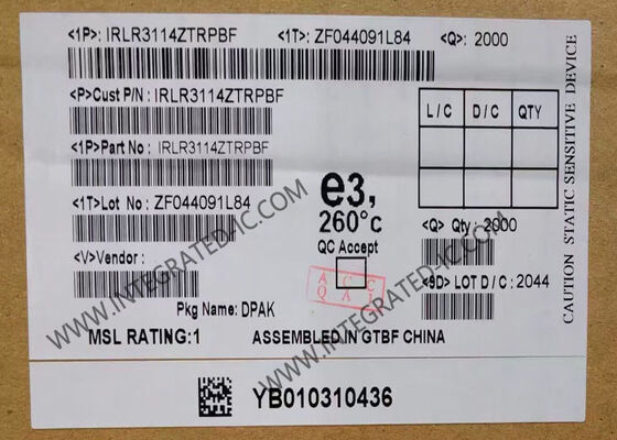 IRLR3114ZTRPBF 40V 130A 5.2mOhm N-Channel HEXFET Power MOSFET Transistor Chip Mạch Tích hợp