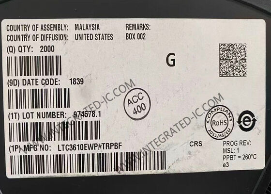 IC Chip LTC3610EWP Tích hợp, Dòng đầu ra 12A, Dải đầu vào 4V đến 24V, Bộ chuyển đổi DC/DC Đồng bộ Giảm áp Nguyên khối