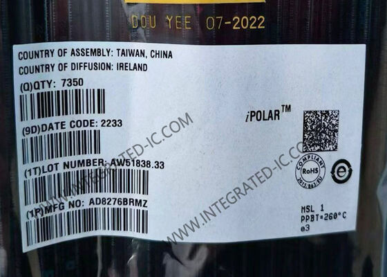 Chip Mạch Tích Hợp AD8276BRMZ Bộ Khuếch Đại Sai Số Độ Lợi Đơn Vị 550kHz MSOP-8
