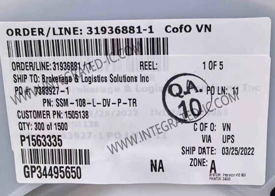 SSM-108-L-DV-P-TR Đầu nối 0.100" Pitch PCB Socket Strips 16POS Đầu nối Board To Board