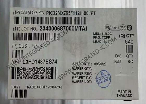 PIC32MX795F512H-80I/PT Máy vi điều khiển MCU 32 bit 80MHz Máy vi điều khiển PIC32MX
