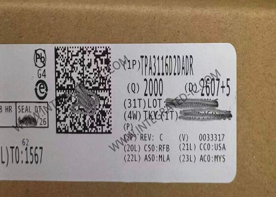 Chip IC khuếch đại âm thanh loại D TPA3116D2DADR có phạm vi 4,5V đến 26V và đầu ra 50W x 2 @ 4Ohm có tính năng bảo vệ loa™