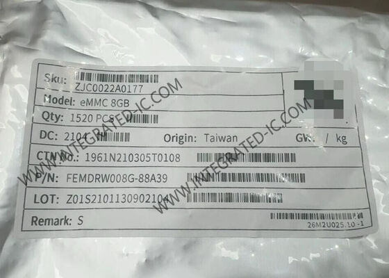 8GB eMMC 5.1 chip IC bộ nhớ flash NAND với gói BGA-153 cho các ứng dụng nhiệt độ rộng trong ngành công nghiệp