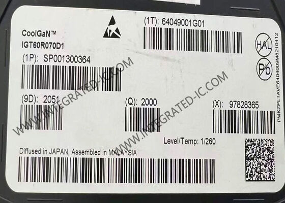 IGT60R070D1 GaN IC 600V Power Transistor với 55 mΩ RDS ((on) và Ultrafast Switching cho hiệu quả cao