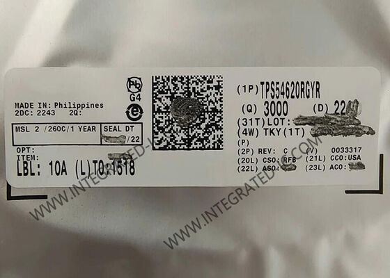 Chip IC Bộ chuyển đổi Buck Đồng bộ đầu ra 6A TPS54620RGYR với Tần số chuyển mạch 200kHz đến 1.6MHz