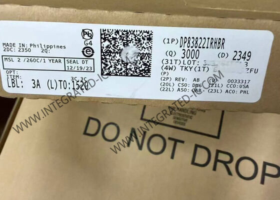 DP83822IRHBR IC Ethernet Bộ thu phát Ethernet 10/100 Mbps Mạnh mẽ, Tiêu thụ điện năng thấp với ESD 16KV