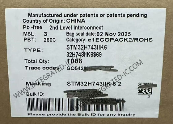 Máy vi điều khiển MCU STM32H743IIK6 Hiệu suất cao 2MB 480 MHz Máy vi điều khiển ARM