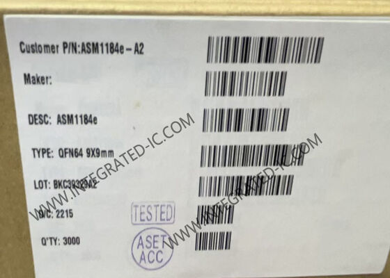 Chip cầu nối PCIe tích hợp ASM1184E với gói QFN-64 PCIe x1 Gen2 và giao diện I2C