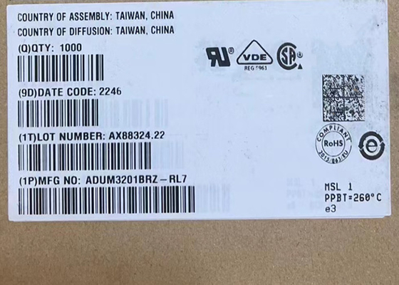 Chip mạch tích hợp ADUM3201BRZ Bộ cách ly kỹ thuật số 8SOIC Kênh đôi 10Mbps