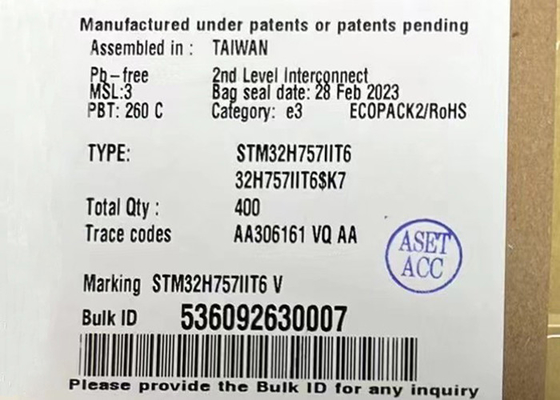 Bộ vi điều khiển MCU STM32H757IIT6 Bộ vi điều khiển nhúng lõi kép 32 bit 240 MHz