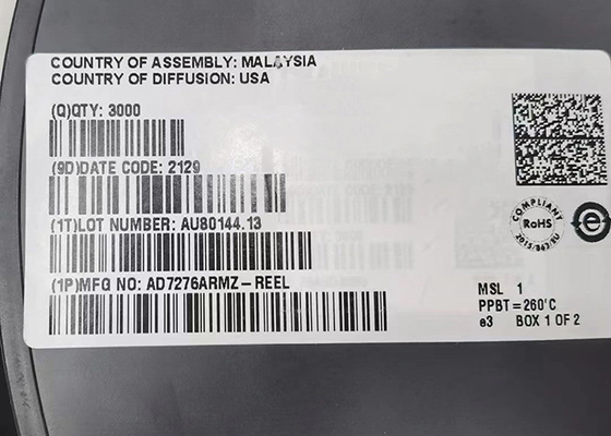 3MSPS AD7276ARMZ 12Bit Bộ chuyển đổi tương tự sang kỹ thuật số Chip mạch tích hợp 8-MSOP