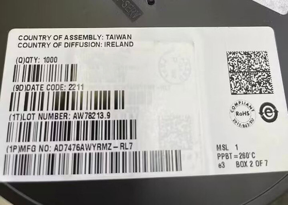 Chip mạch tích hợp AD7476AWYRMZ Bộ chuyển đổi tương tự sang kỹ thuật số 12 bit 8-MSOP