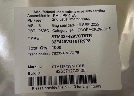 STM32F429VGT6TR Chip mạch tích hợp IC lõi đơn 32 bit 100LQFP