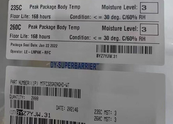 Bộ nhớ IC Chip MTFC32GAZAQHD-WT 256Gbit Flash - NAND Memory IC 153-VFBGA