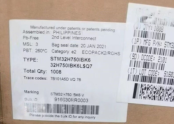 Vi điều khiển hiệu suất cao MCU STM32H750IBK6 IC 201UFBGA 32Bit lõi đơn