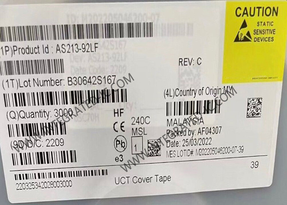 AS213-92LF Mô-đun truyền thông không dây 0.1GHz đến 3GHz pHEMT GaAs SPDT Switch IC