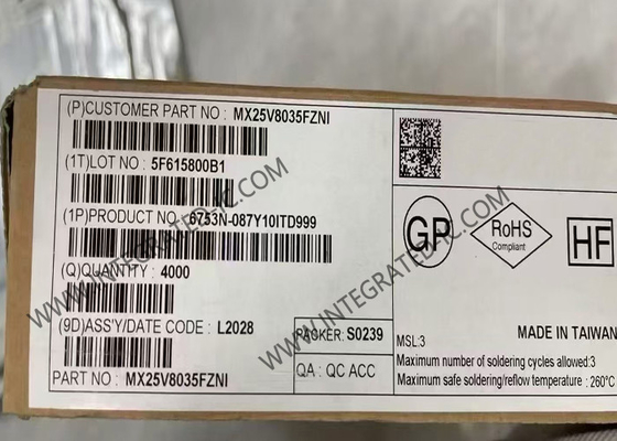 Chip IC bộ nhớ MX25V8035FZNI 2.3V đến 3.6V 8 Mbit NOR Flash Memory WSON-8