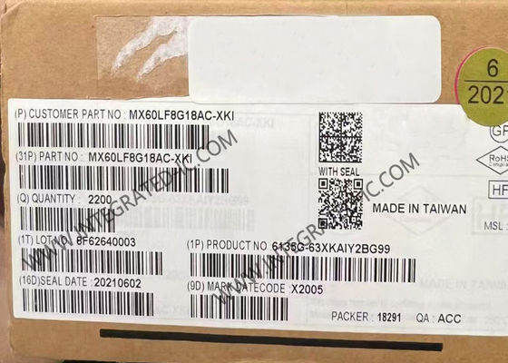 MX60LF8G18AC-XKI Memory IC Chip 3V 8G-bit NAND Flash Memory IC VFBGA-63 gói